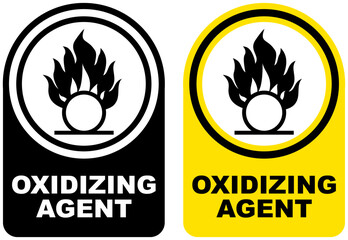 Set vector oxidizing agent sign symbol labels sticker design illustration