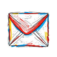 Fototapeta premium Email Vibes: A Hand-Drawn Icon