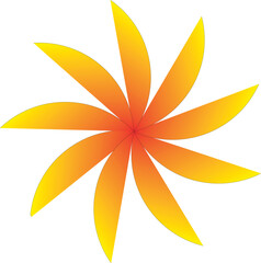 Fototapeta premium Abstract Swirling Flower Icon, Vibrant Yellow and Orange Spiral