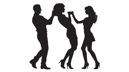 man and woman dancing very close in Silhouette vector svg