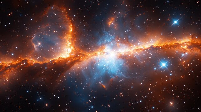Endless cosmos illuminated by the brilliance of quasars, revealing the vast tapestry of stars and cosmic phenomena in deep space