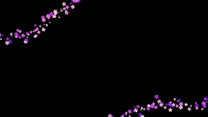 abstract frame with purple and pink floral elements on a black background. modern and elegant design with a unique and vibrant feel
