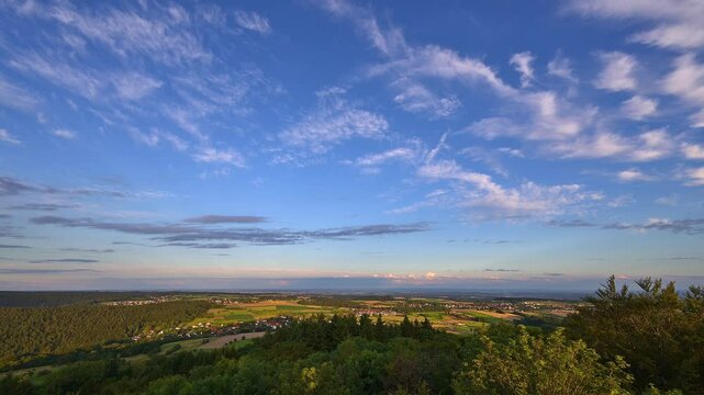 Blick, Katzenbuckel, Berg, Waldkatzenbach, Waldbrunn, Odenwald, Neckar Odenwald Kreis, Baden-W&uuml;rttemberg, Deutschland, Europa