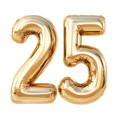 Golden Balloons Celebrate Twenty-Five Years Joyful Anniversary