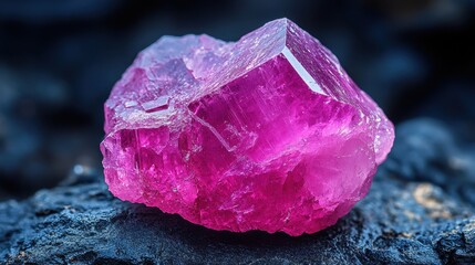 Vibrant spinel glistens in stunning detail against a shadowy backdrop, showcasing its exquisite facets and rich colors, a true testament to nature's artistry