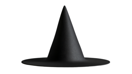 Black pointed witch hat for Halloween costumes and decor