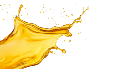 Splash of yellow liquid with transparent background captures movement
