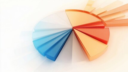 Obraz premium A pie chart illustrating market share distribution in bright distinct colors.