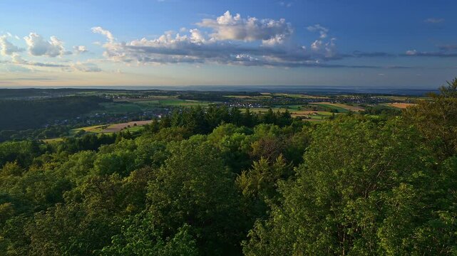 Blick, Katzenbuckel, Berg, Waldkatzenbach, Waldbrunn, Odenwald, Neckar Odenwald Kreis, Baden-W&uuml;rttemberg, Deutschland, Europa