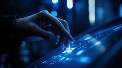 User authentication with fingerprint scanning technology for secure access, information security, and encryption.