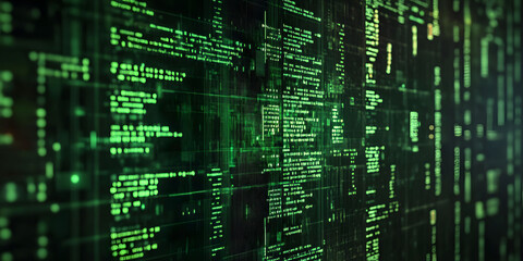Abstract Digital Green Code Matrix Background