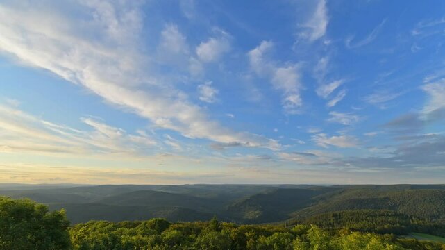 Blick, Katzenbuckel, Berg, Waldkatzenbach, Waldbrunn, Odenwald, Neckar Odenwald Kreis, Baden-W&uuml;rttemberg, Deutschland, Europa