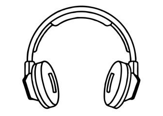 Black headphones isolated on a white background with audio equipment for music and sound listening