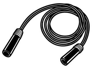 Magnifying glass with cable and plug on white and black backgrounds showcasing technology and connection