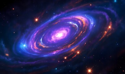 A breathtaking cosmic scene featuring vibrant nebulas and distant galaxies, creating a mesmerizing abstract space background.