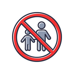 No Children Allowed Icon Sign  