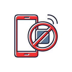 No Mobile Devices Icon Illustration 