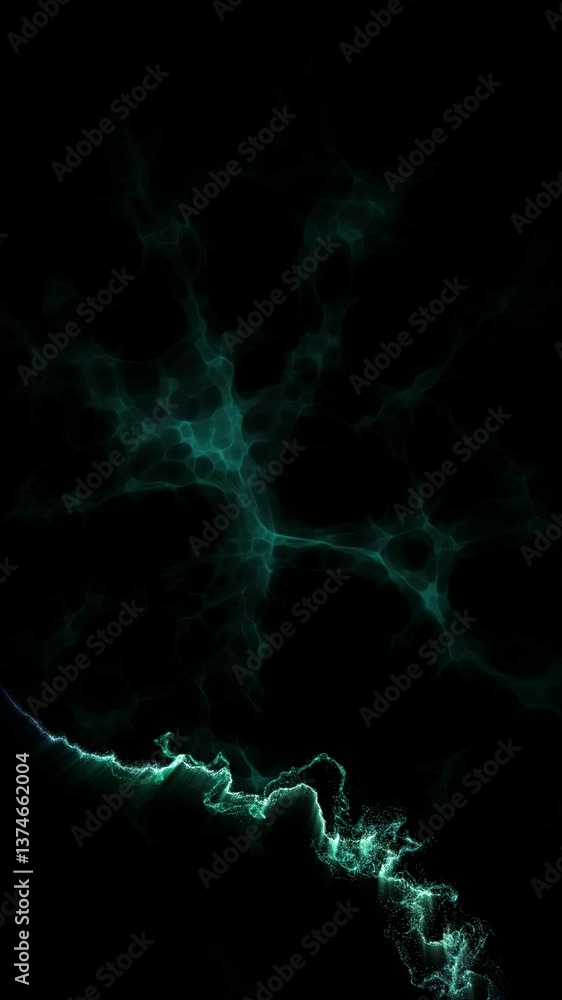 Poster abstract background of smoke moving around in darkness. vertical animation