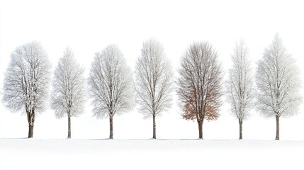 Winter Trees - Bare winter trees covered in frost or snow, ideal for serene winter photography and seasonal designs.
