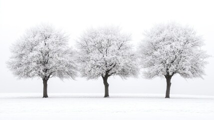 Winter Trees - Bare winter trees covered in frost or snow, ideal for serene winter photography and seasonal designs.