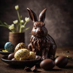 easter bunny and eggs