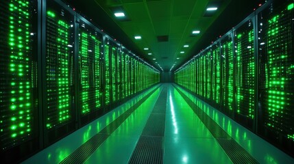 Exploring the vastness of computing power in a futuristic data center dedicated to calculating entire universes and unlocking cosmic mysteries