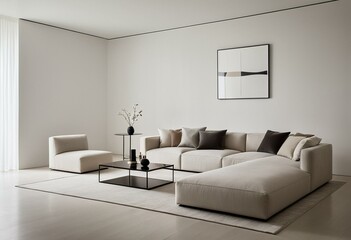 A living room with a large sectional couch and two chairs.