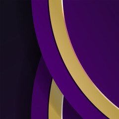 Abstract layered design with deep purple and gold accents