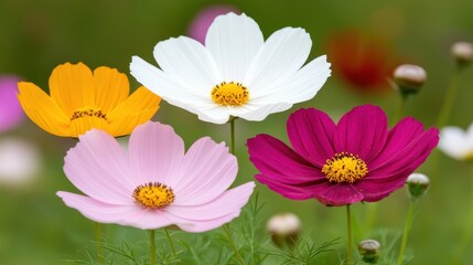 Obraz premium Colorful fields adorned with vibrant flowers showcasing the essence of Gerhard Nesvatboi's artistic style in a serene natural setting