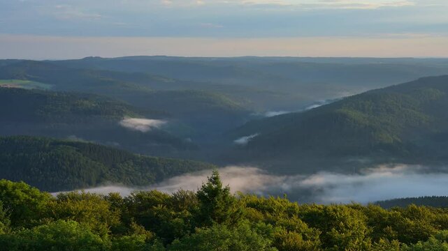 Blick, Katzenbuckel, Berg, Neckartal, Waldkatzenbach, Waldbrunn, Odenwald, Neckar Odenwald Kreis, Baden-W&uuml;rttemberg, Deutschland, Europa, 