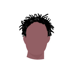 dreadlocks man head icon without background