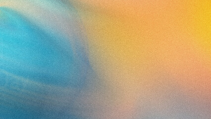 Abstract watercolor painting with blended hues of blue orange and yellow creating a soft gradient...