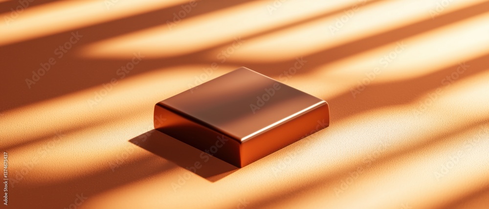 Poster close-up of a small, square-shaped object on a textured surface. the object appears to be made of a 
