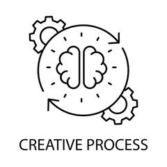 Vector icon for creative process. An illustration of brainstorming and idea generation through teamwork.