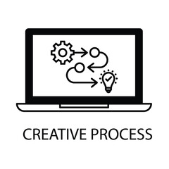 Vector icon for creative process. Hand-drawn concept representing innovation, planning, and strategy.