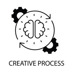 Vector icon for creative process. Hand-drawn concept representing innovation, planning, and strategy.