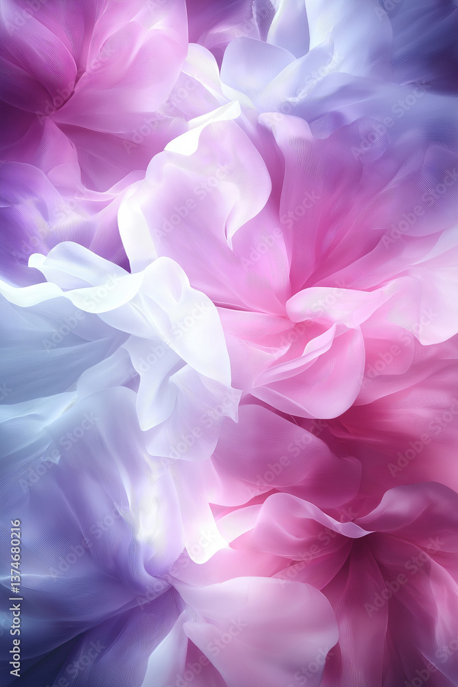 Poster colorful fabric swirls in soft pastels create an elegant texture display in daylight
