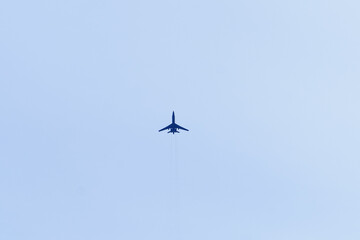 fighter jet in the blue sky 