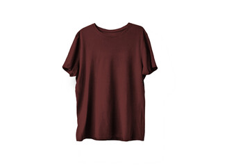 maroon t shirt isolated on white background