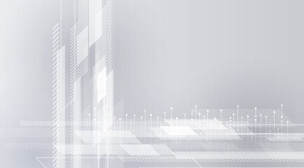 Wide Cyber security internet and networking concept. Hi-tech vector illustration with various technology elements. Abstract global sci-fi concept. Digital internet communication on grey background. © arthead