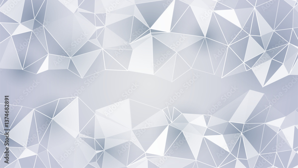 Aufkleber Abstract geometric background with low poly triangle shapes in grey and white tones. Modern minimalist design is perfect for tech, business and digital projects.