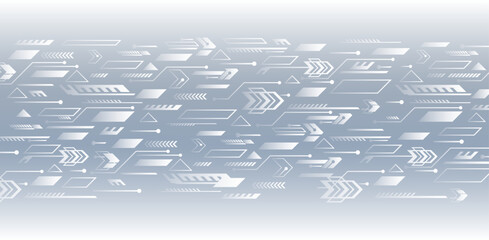 Perfect for technology, digital innovation and cyber themes. Sci-fi technology on a purple background. Futuristic abstract gray background with light geometric patterns.