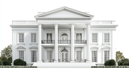 Fototapeta premium Modern Luxury Mansion with Classical Architecture and Elegant Facade - High-End Real Estate Property