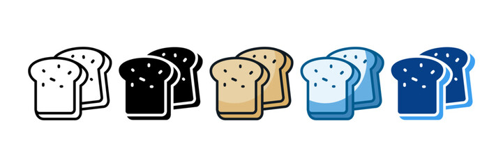 Slice Bread Icon Set Multiple Style Collection
