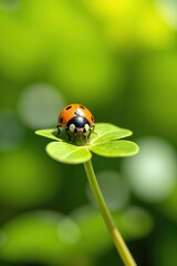 Fototapeta premium ladybug on a clover