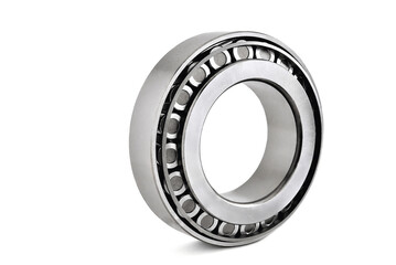roller cone-shaped bearing on a white background, spare part for cars and mechanisms