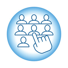 Vector icon for recruitment. An illustration representing HR, employee selection, and career opportunities.