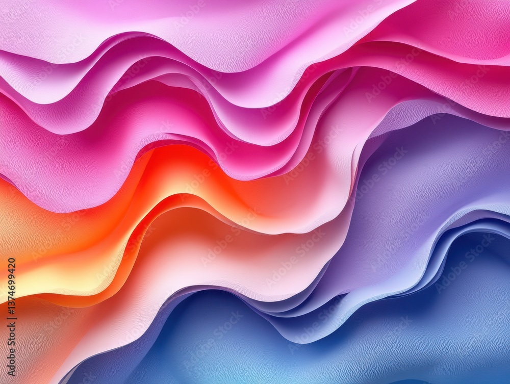 Poster multicolored wavy pattern
