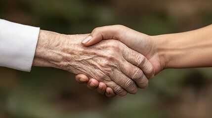 Fototapeta premium Quake fear management strategies, Two hands clasping in a handshake symbolizing partnership. Seismic disaster training, earthquake survival psychology