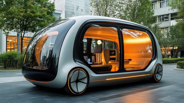 Self-driving Cars - Autonomous vehicles revolutionizing transportation, ideal for smart mobility, technology, and future transportation designs.